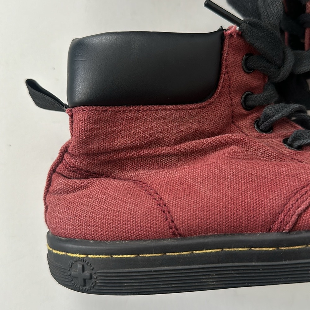 Dr. Martens Red Maelly Canvas Women's Ankle Cherry Euc Boots/Booties Size 7 - Picture 2 of 9